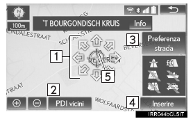 Schermata della mappa della destinazione